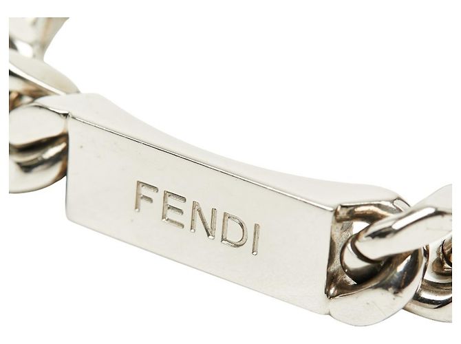Bracciale a Catena con Piastra Logo Fendi Argento - vista 4
