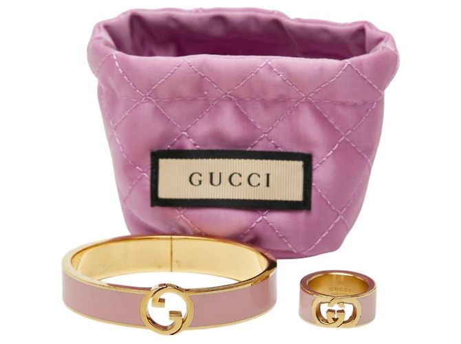 Pulsera Charm Interlocking G Gucci Rosa Dorado - vista 12