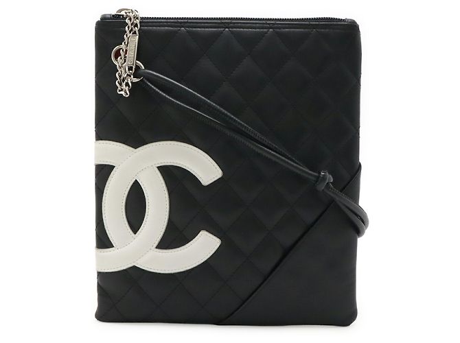 Borsa a spalla Pochette Coco Mark media della linea Cambon di Chanel Nero Bianco - vista 2