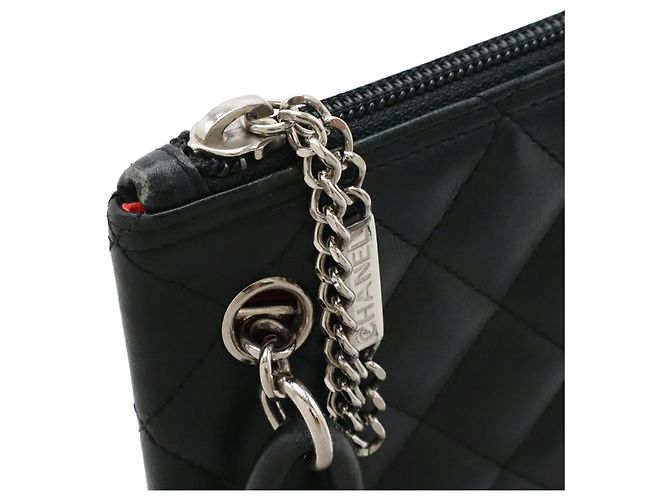 Borsa a spalla Pochette Coco Mark media della linea Cambon di Chanel Nero Bianco - vista 6