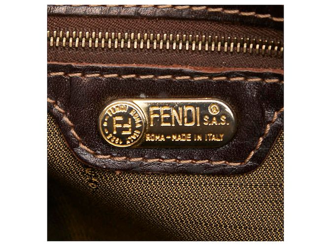 Borsa Fendi Zucca in tela beige e nera Nero - vista 13