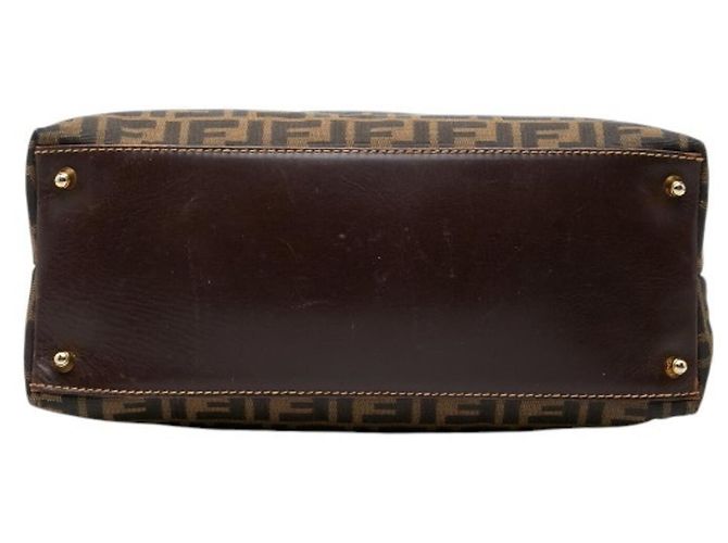 Borsa Fendi Zucca in tela beige e nera Nero - vista 3