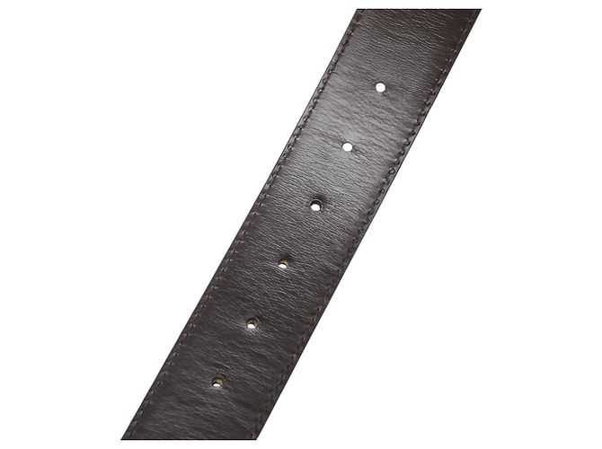 Gucci Brown Leather GG Pattern Belt - view 8