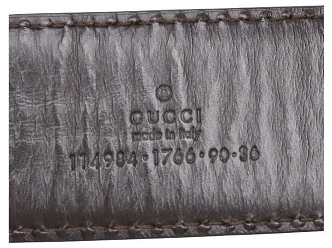 Gucci Brown Leather GG Pattern Belt - view 9