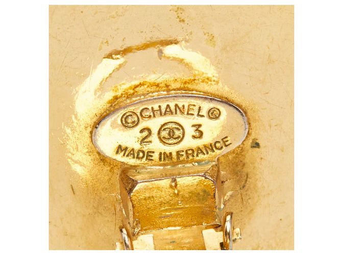 Orecchini a clip in catena vintage Chanel Nero D'oro - vista 4