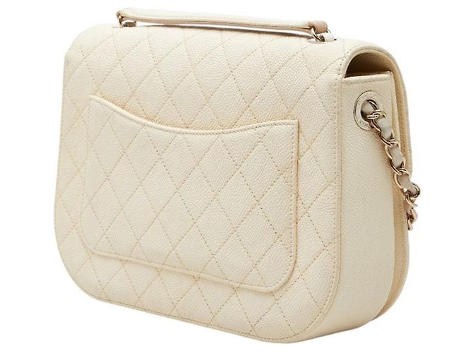 Borsa a spalla con manico a catena Coco Mark Matelassé di Chanel Beige - vista 2