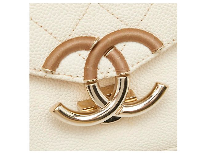Borsa a spalla con manico a catena Coco Mark Matelassé di Chanel Beige - vista 9