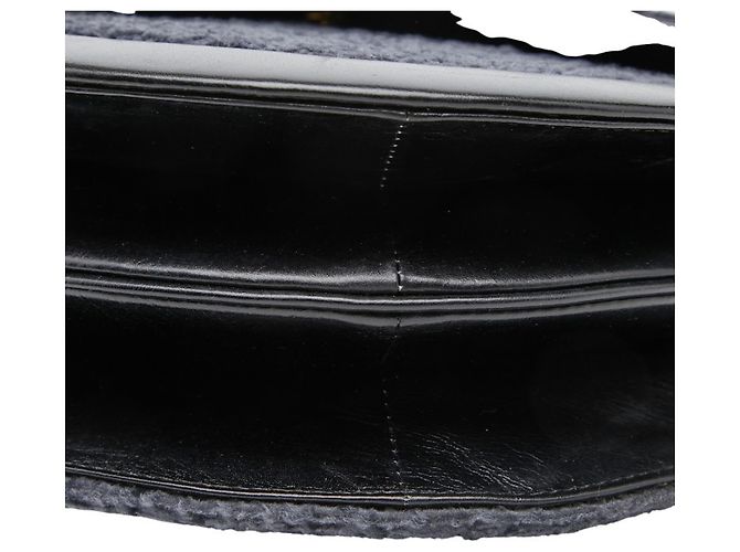 Borsa a Spalla in Pelle Saint Laurent Nero Blu navy - vista 4