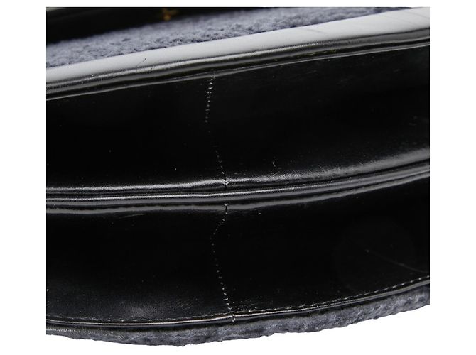 Borsa a Spalla in Pelle Saint Laurent Nero Blu navy - vista 5