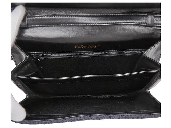 Borsa a Spalla in Pelle Saint Laurent Nero Blu navy - vista 6