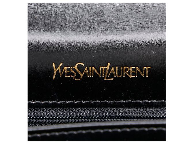 Borsa a Spalla in Pelle Saint Laurent Nero Blu navy - vista 9