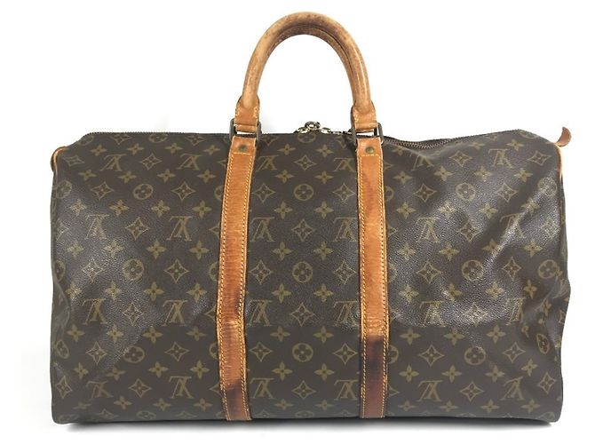 Borsa da viaggio Louis Vuitton Monogram Keepall 50 Marrone - vista 2
