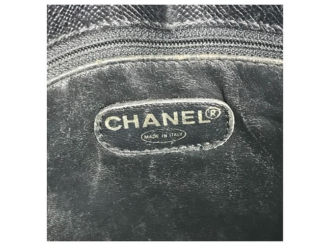 Borsa a spalla in pelle di vitello grana nera Chanel Nero - vista 12