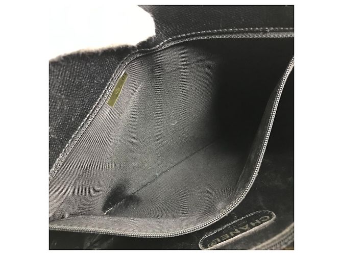 Borsa a spalla in pelle di vitello grana nera Chanel Nero - vista 16
