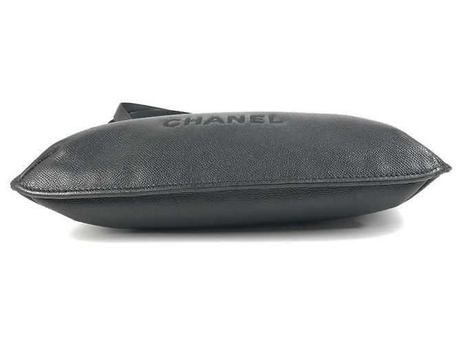 Borsa a spalla in pelle di vitello grana nera Chanel Nero - vista 5