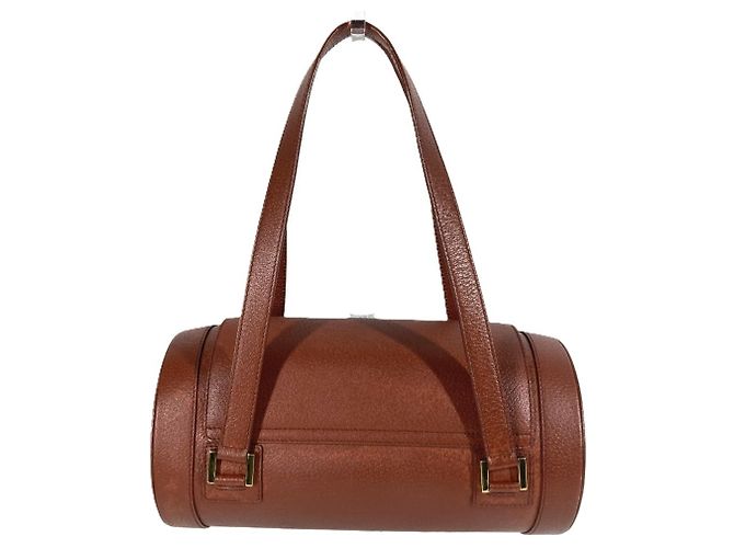 Bulgari Borsa cilindrica in pelle marrone Bvlgari - vista 2