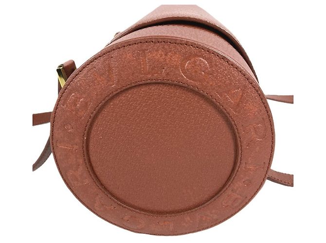 Bulgari Borsa cilindrica in pelle marrone Bvlgari - vista 3