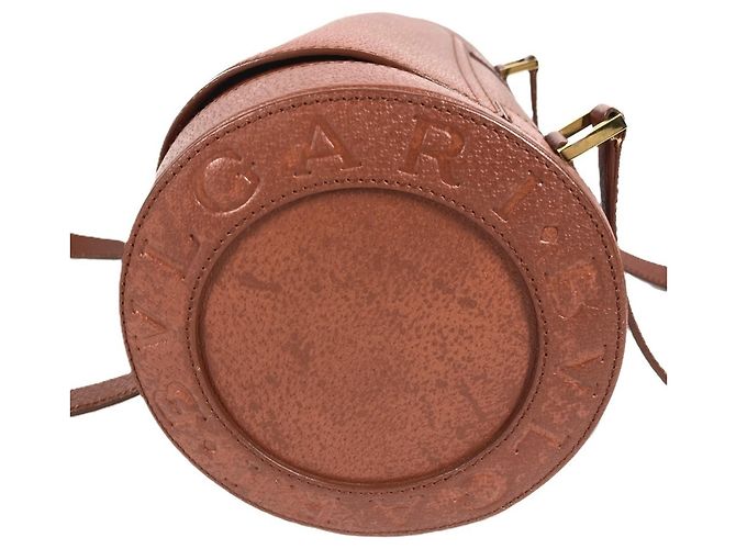 Bulgari Borsa cilindrica in pelle marrone Bvlgari - vista 4