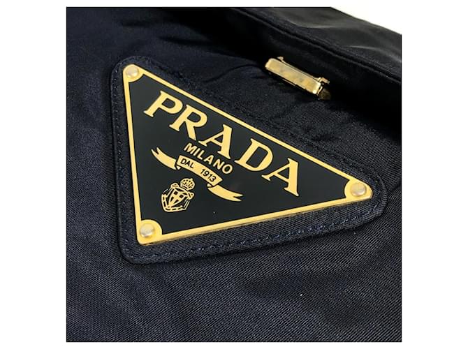 Prada Navy Nylon Tote Bag Marineblau - Ansicht 10