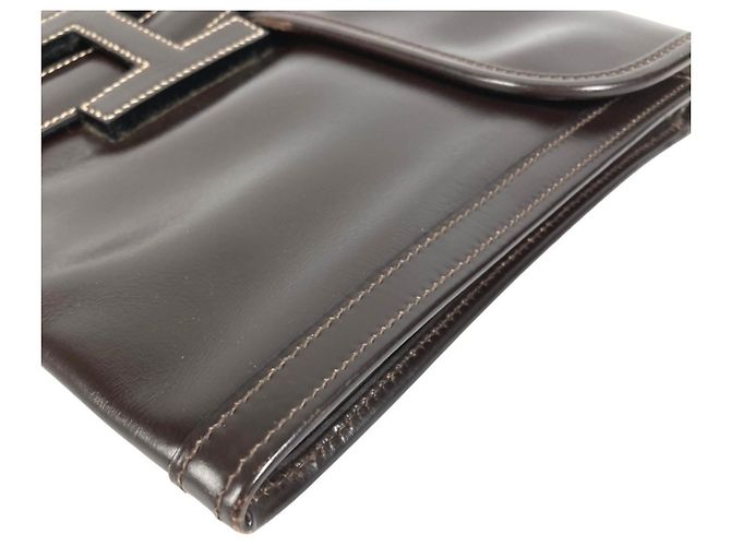 Borsa Clutch Vintage Jige PM di Hermès Marrone scuro - vista 8