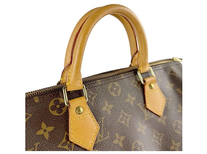 Borsa Louis Vuitton Monogram Speedy 30 Marrone Monogramma - vista 10