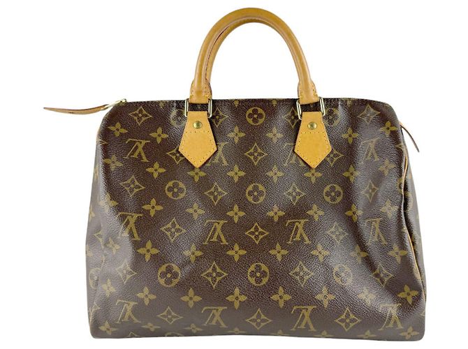Borsa Louis Vuitton Monogram Speedy 30 Marrone Monogramma - vista 3