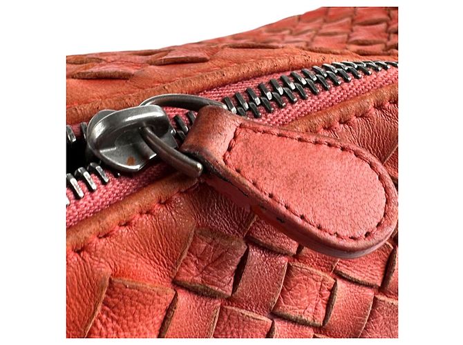 Borsa a spalla in pelle arancione Bottega Veneta - vista 11