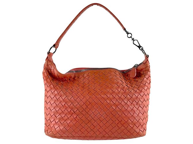 Borsa a spalla in pelle arancione Bottega Veneta - vista 3