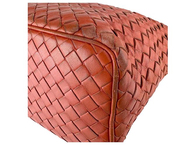 Borsa a spalla in pelle arancione Bottega Veneta - vista 9