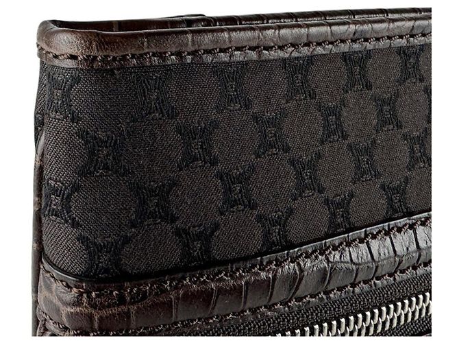 Céline Borsa a Spalla in Tela Marrone Celine - vista 6