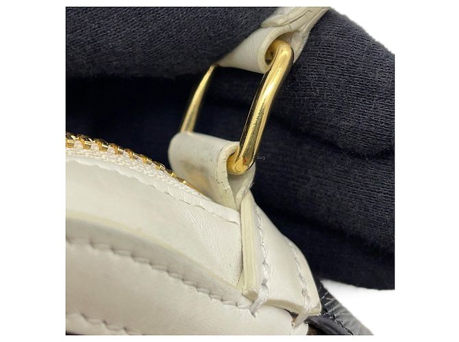 Triomphe Céline Bolsa de ombro Celine marrom e branca Branco - vista 10