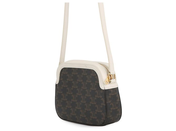 Triomphe Céline Bolsa de ombro Celine marrom e branca Branco - vista 2
