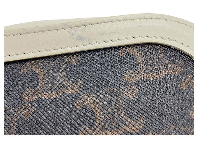 Triomphe Céline Bolsa de ombro Celine marrom e branca Branco - vista 6