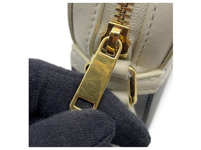 Triomphe Céline Bolsa de ombro Celine marrom e branca Branco - vista 9
