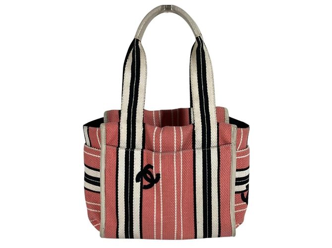 Timeless Borsa a spalla con logo CC Coco Mark della linea crociera Chanel Nero Rosa Bianco - vista 2