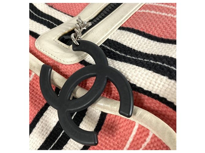 Timeless Borsa a spalla con logo CC Coco Mark della linea crociera Chanel Nero Rosa Bianco - vista 8