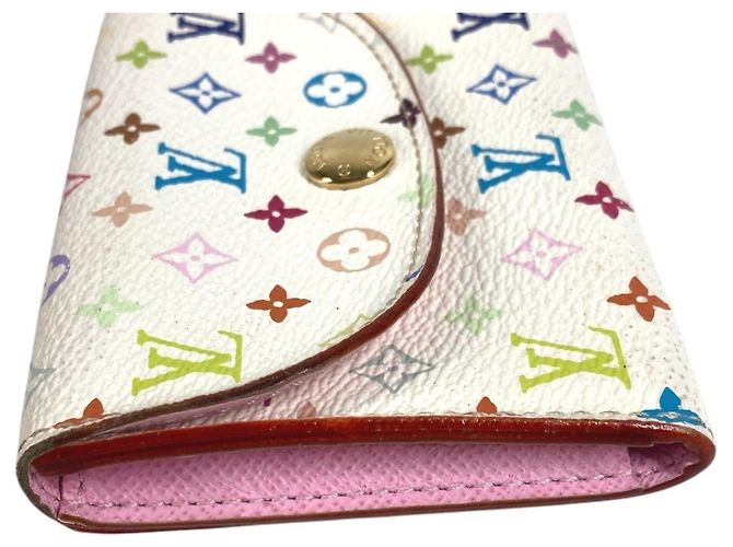 Louis Vuitton Monogram Multicolor Card Case Pink White - view 3