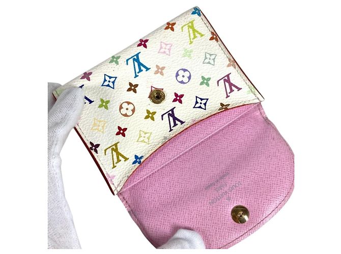 Louis Vuitton Monogram Multicolor Card Case Pink White - view 7