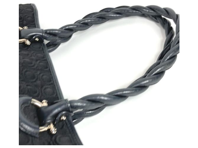Borsa a Spalla con Logo Gancini di Salvatore Ferragamo Nero - vista 8