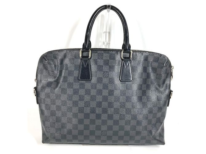 Borsa Port Document Jour Damier Graphite Louis Vuitton Nero - vista 2