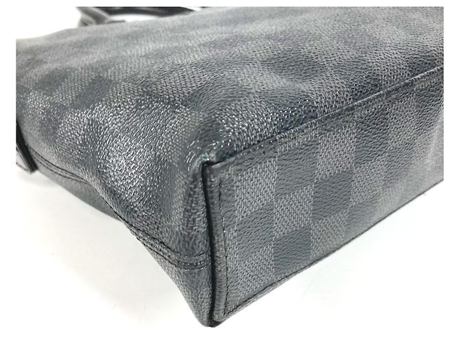 Borsa Port Document Jour Damier Graphite Louis Vuitton Nero - vista 4