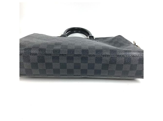 Borsa Port Document Jour Damier Graphite Louis Vuitton Nero - vista 5