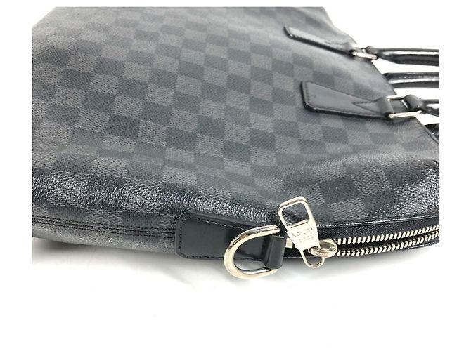Borsa Port Document Jour Damier Graphite Louis Vuitton Nero - vista 7