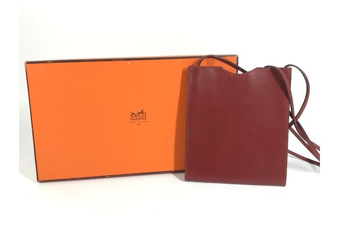 Borsa Onimetou Hermès in pelle marrone - vista 15