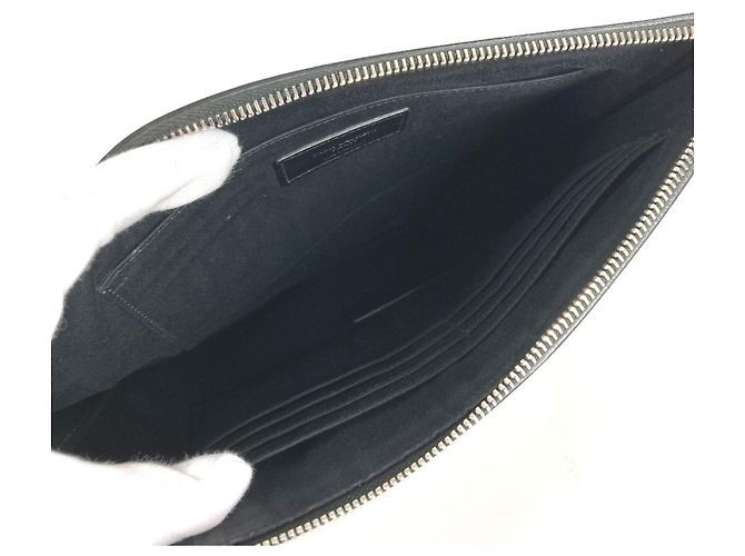Clutch in pelle nera Saint Laurent Nero - vista 13