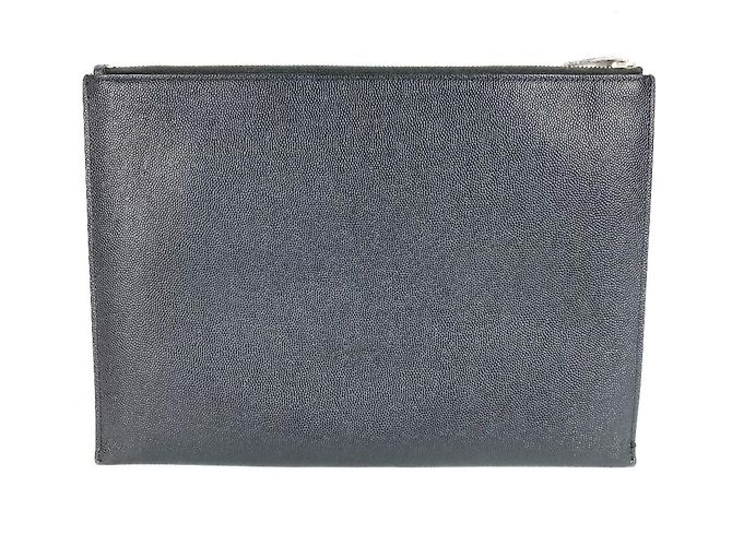Clutch in pelle nera Saint Laurent Nero - vista 2
