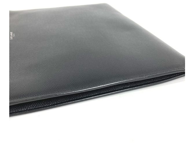 Clutch in pelle nera Saint Laurent Nero - vista 3