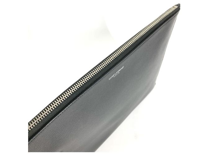 Clutch in pelle nera Saint Laurent Nero - vista 9