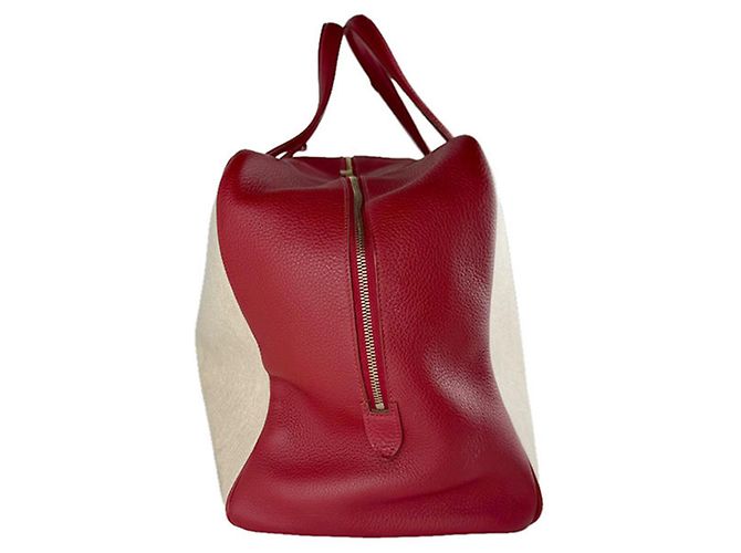 Borsa Boston Victoria 50 di Hermès Rosso Beige - vista 2