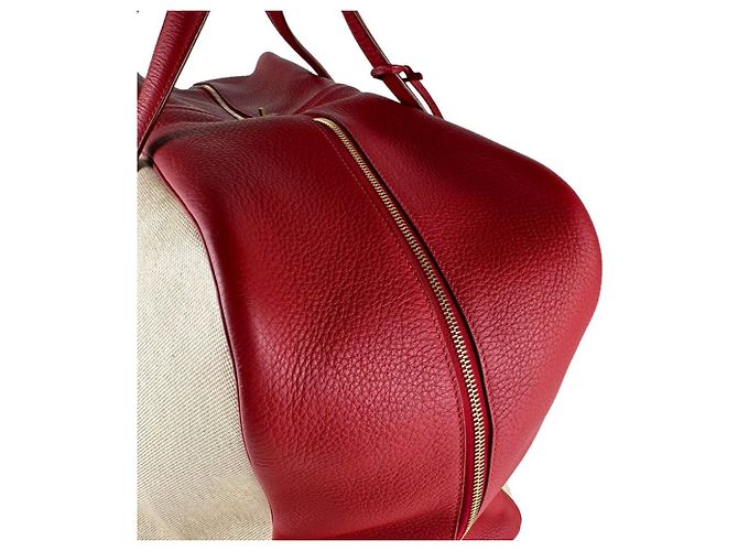 Borsa Boston Victoria 50 di Hermès Rosso Beige - vista 7